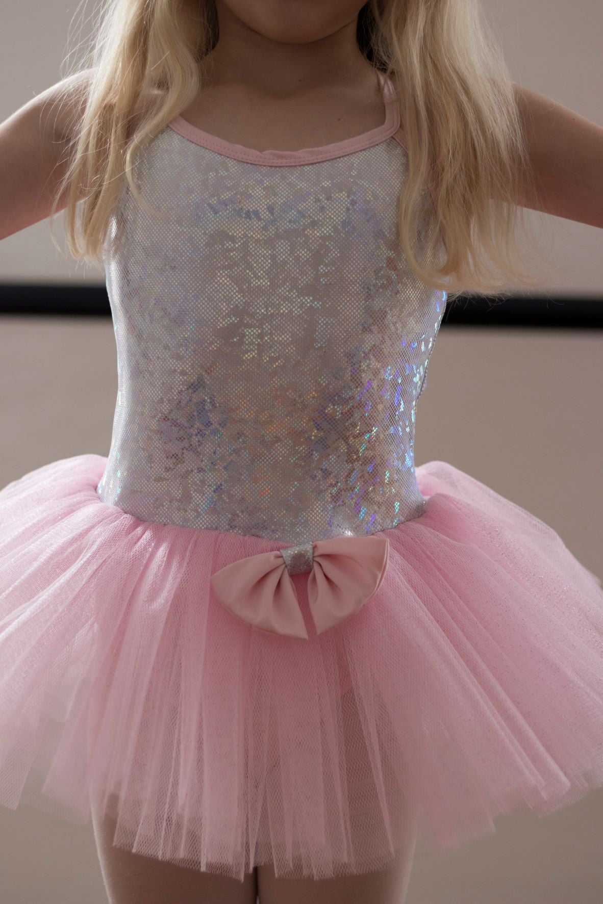 Glitter Ballerina Tutu with Criss Cross Straps and Bow detail (TUTU01S)