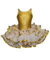 Sleeveless Ballerina Glitter Tutu with Ribbon & Glitter Overlay