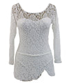 Long Sleeve Lace Leotard with Skirt