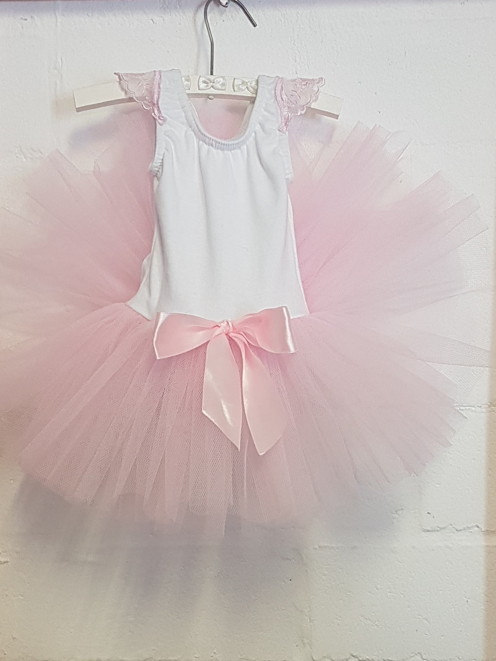 Sleeveless Ballerina Tutu with Bow & Lace cap (TUTUTLPBL)