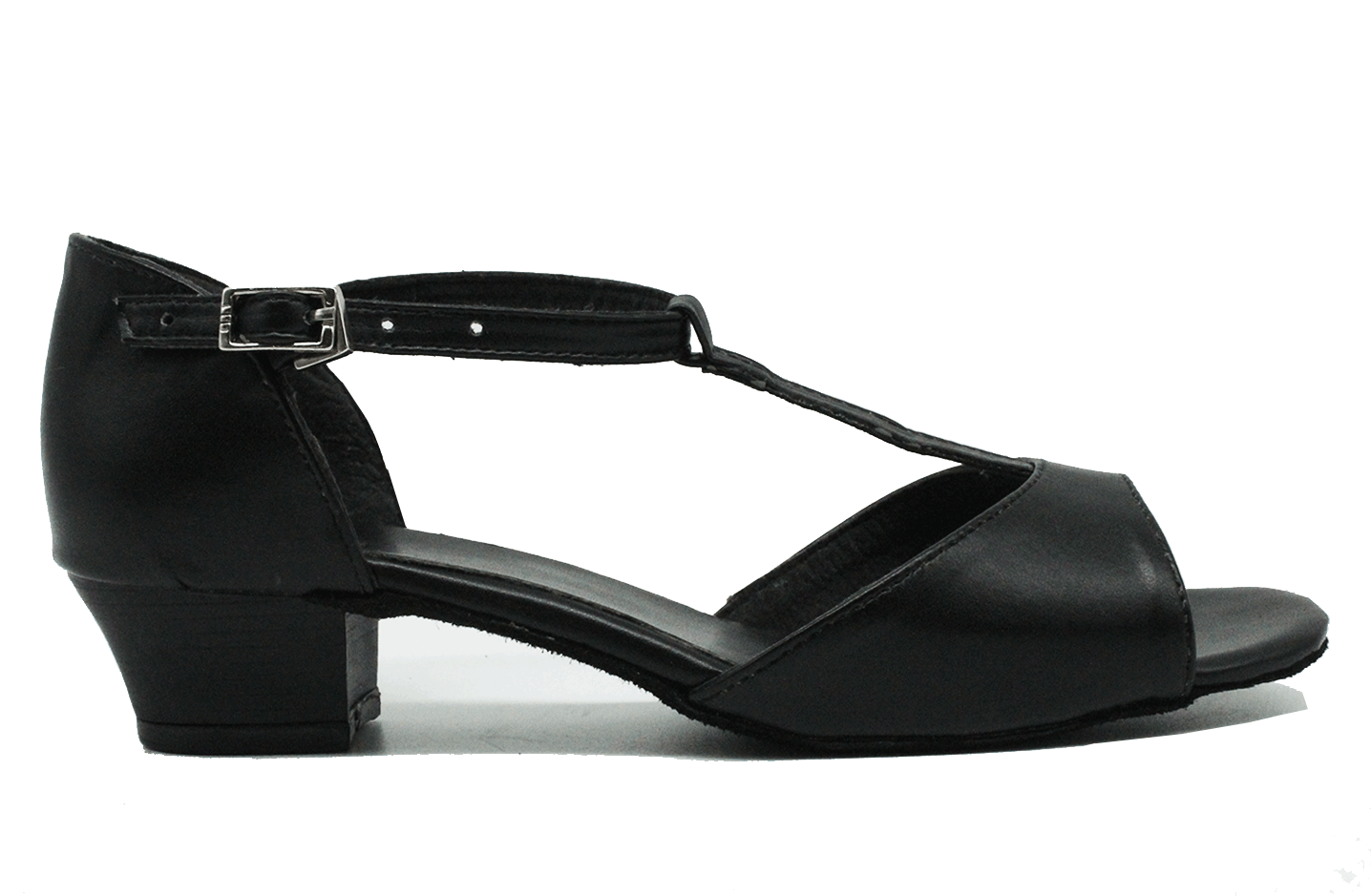 Latin Shoe Open Toe T bar with Cuban Heel LAOTC